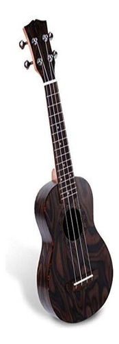 Pyle Mahogany Ukelele Soprano De Madera Flamed Brown Body Di