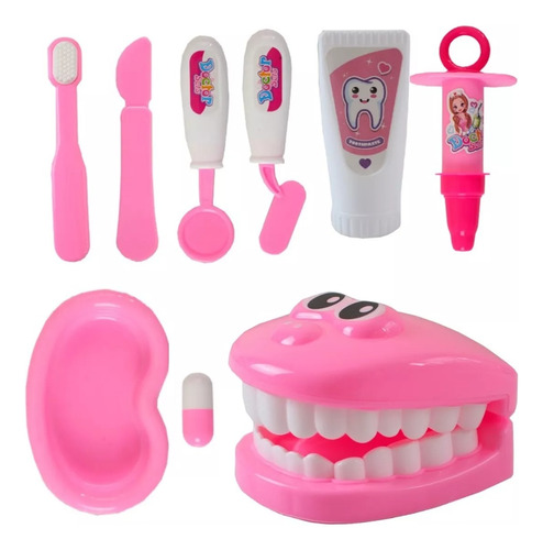 Maleta Dentista Infantil Brinquedo C/ Dentadura E Acessórios