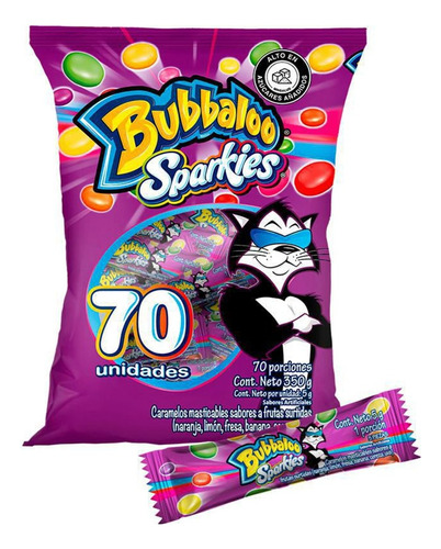 Dulces Masticables Bubbaloo Sparkies 350g X 70 Uds