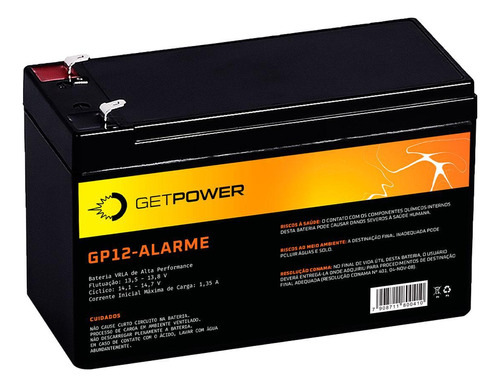 Bateria Getpower Gp12-alarme 12v 4.5ah Resina Abs