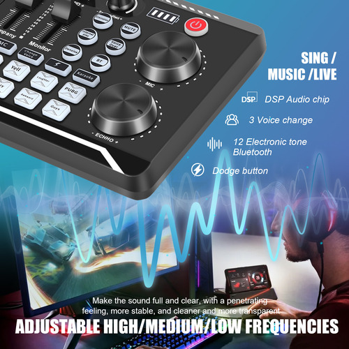 Tarjeta De Sonido F998 Micrófono Interfaz De Audio De Sonido
