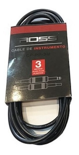 Imagen 1 de 1 de Cable Ross Plug A Plug Mono Para Instrumentos 3 Metros