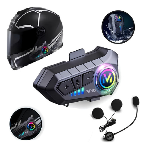 Fone De Ouvido Transmissor Bluetooth 5.0 Para Capacete Moto