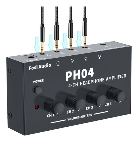 Amplificador De Auriculares Fosi Audio Ph04 De 4 Canales