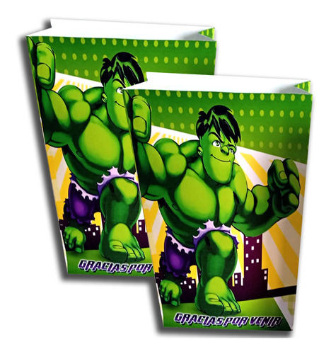 Bolsitas Golosineras El Incleible Hulk X 20 Personalizada