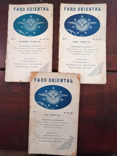 Revista Faro Oriental Años 1913 1914precio Por Ej Teosofía