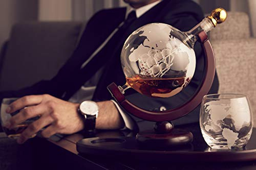 Juego De Jarra De Whisky Con 2 Vasos De Whisky De Globo Grab