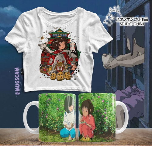Imagen 10 de 10 de Plantillas Tazas Polos Estudio Ghibli Sublimación Mockup