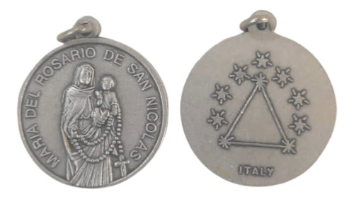 10 Medallas Dije Virgen Del Rosario De San Nicolas 40mm X10u