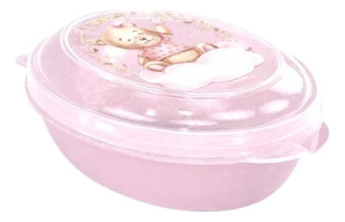 Kit 2 Saboneteira 180 Ml Rosa Azul Decorada Bebê Plasútil