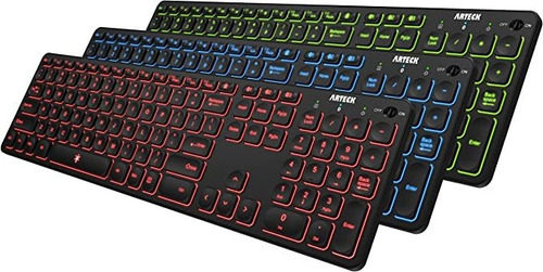 Arteck Teclado Bluetooth Inalámbrico Universal Retroilumin.