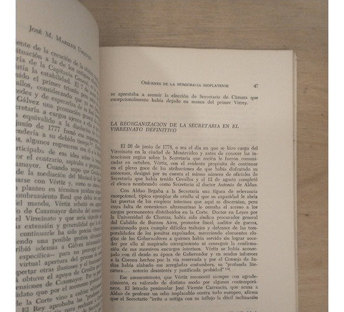 Origenes De La Burocracia Rioplatense - José M. Mariluz Urqu (Usado)