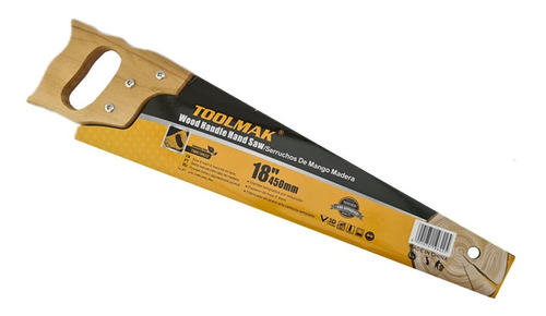 Serrucho Carpintero Con Mango De Madera 18 Pulgadas Toolmak