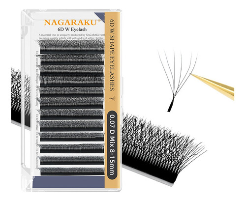 Nagaraku Extensiones De Pestañas 6d W Shape