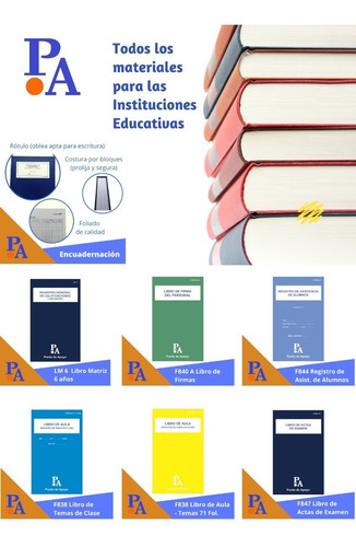 Registro De Temas De Clase - Libro De Aula 71 Fol. T.plastif
