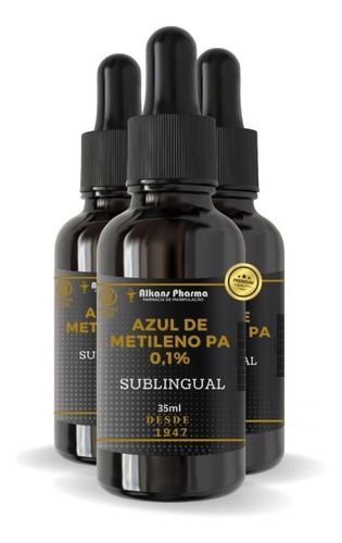 Azul Metileno P.a. 0,1% 3 Vidros 35ml Pronta Entrega