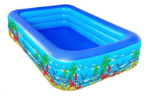 Piscina Inflable Rectangular, Piscina Familiar Y Niños 210cm