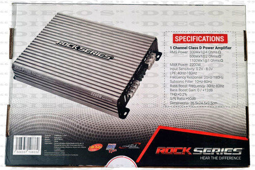 Imagen 7 de 7 de Amplificador Rock Series Rks-p1100.1d 2200w Clase D 1 Canal