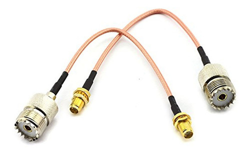 Imagen 11 de 11 de Cable De Antena Coaxial, Sma Macho A Uhf Hembra / Hembra