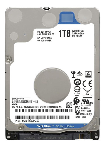 Disco Rígido Interno Western Digital Wd10spzx 1tb Azul