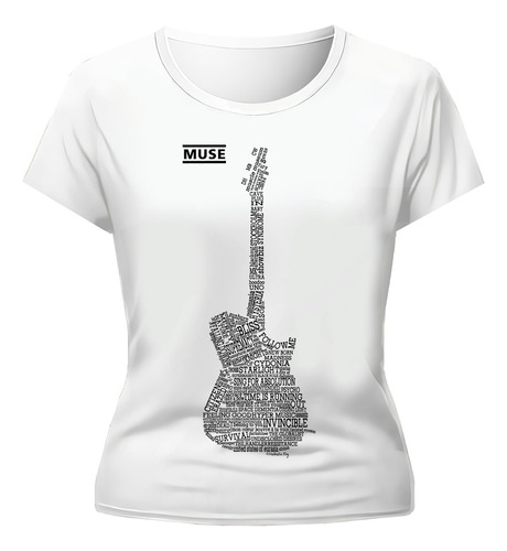 Remera Muse Guitar Colores Vivos Dama