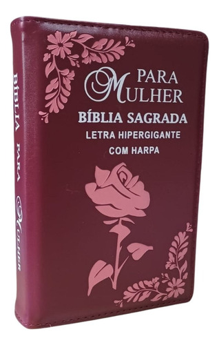 Bíblia Para Mulher Com Letras Hiper Gigantes Com Harpa Luxo