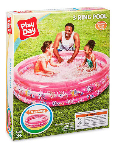 Play Day Piscina De 3 Anillos (rosa)