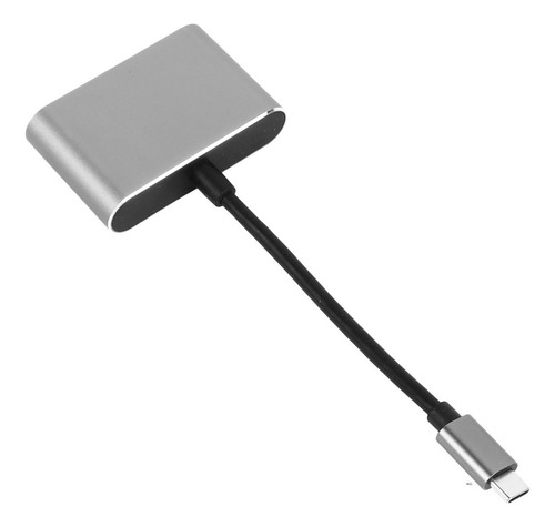 Hub Dock 2 En 1 Tipo C A Vga+hdmi Hd Spliter-abs
