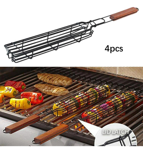 4 Piezas De Cestas Para Asar Kebab, Brochetas Para Cocinar