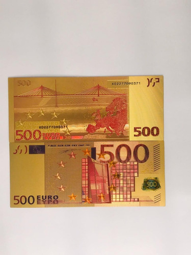 Billete De 500 Euros Dorada Plastificado Suerte