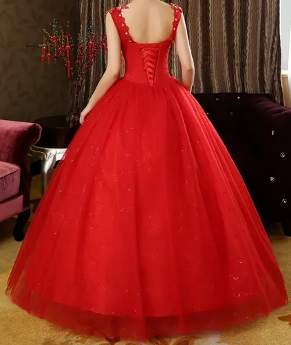 Vestido para 15 anos vermelho 2025