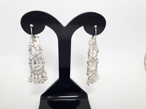 Aretes De Filigrana Con Perlas - Plata .925