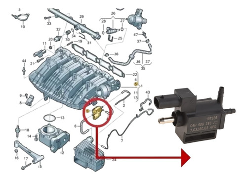 Valvula Solenoiede De Purga Vw Jetta Passat Golf 06h906283e