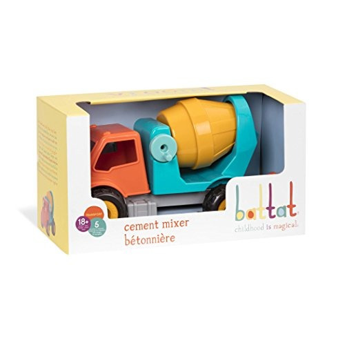 Battat-Hormigonera Camión con piezas móviles de trabajo y camiones de juguete de conductor 