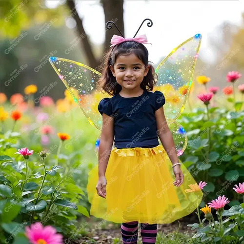 Alas De Purpurina Amarillas Widmann – Para Niñas, Hadas Y Mariposas (talla Small)