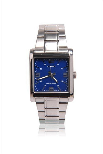 Reloj Hombre Casio Mtp1337d-2a Malla Acero Color de la malla Plateado Color del bisel Plateado Color del fondo Azul