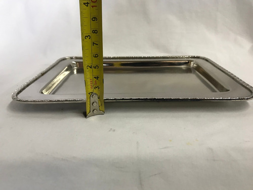 Bandeja Rectangular Plateada Precio X C/u, 9 Unidades Dispon