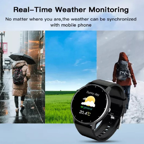 Smartwatch Zi001 Comerliv Impermeable Pantalla Full Ligero Negro Liso Negro Negro