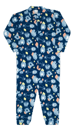 Pijama Macacão Infantil Soft Dedeka Zíper Inverno Menino