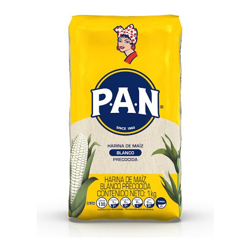 Harina Pan Maiz Blanco 1 Kg, Para Arepas