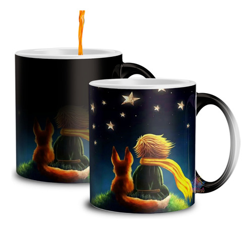 Taza Mágica El Principito Zorro Asteroides Rosa Estrellas