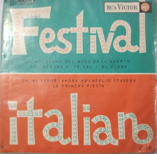 Vinilo 1/2 Lp De Festival Italiano Varios Interpretes (w176