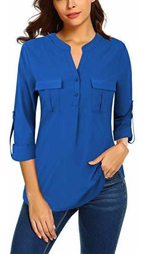 Bulotus Blusa De Gasa Con Cuello En V Para Mujer, Camisas In