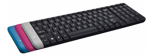 Teclado inalámbrico Logitech G K230 QWERTY español latinoamérica color negro