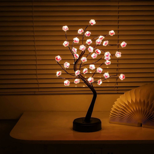 Lámpara De Árbol De Cerezo De Con 36leddedecoración Japo [u]