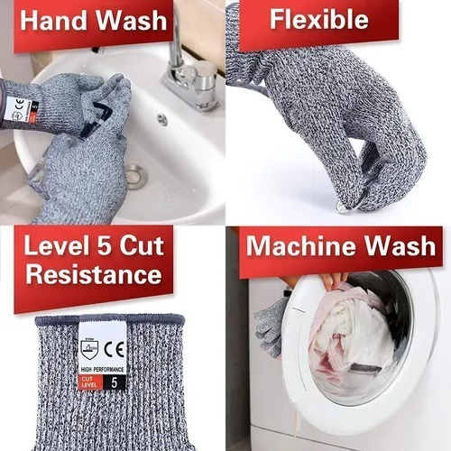 Imagen 3 de 4 de Guantes Seguridad Resistentes Al Corte Nivel 5 Para Cocina