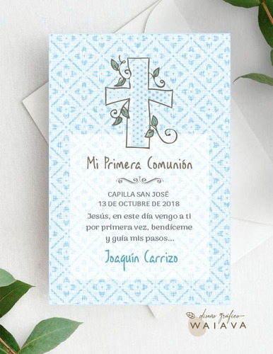 Imagen 9 de 10 de Estampitas Comunión Tarjetas Estampas Nenes X 3u