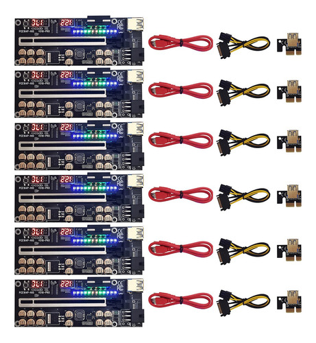 6 Cables De Extensión Gpu Pci-e De La Nueva Versión 018 Pro,