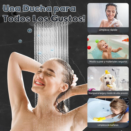 Ducha De Lluvia 8'' Acero Inoxidable Con Filtro Y Boquilla