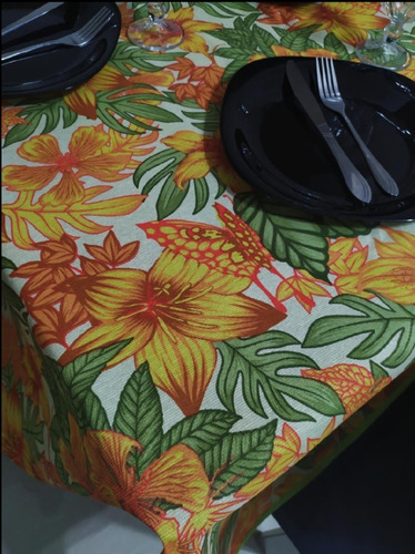 Imagem 3 de 4 de Toalha Para Mesa 6 Lugares Retangular 2,20m X 1,50m Estampas